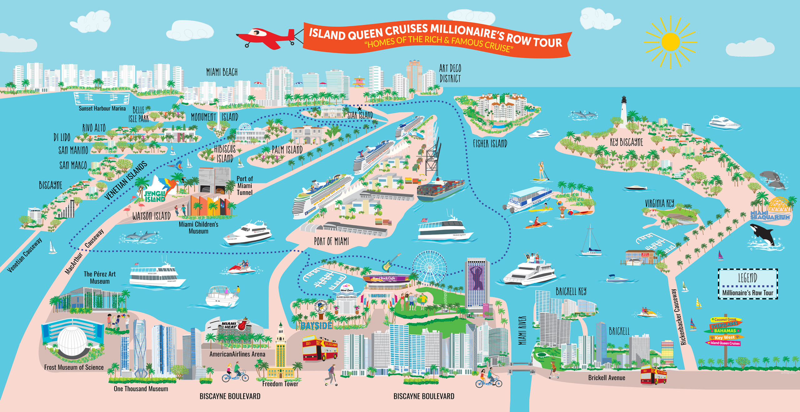 tourist miami beach map / miami tourist map quiz